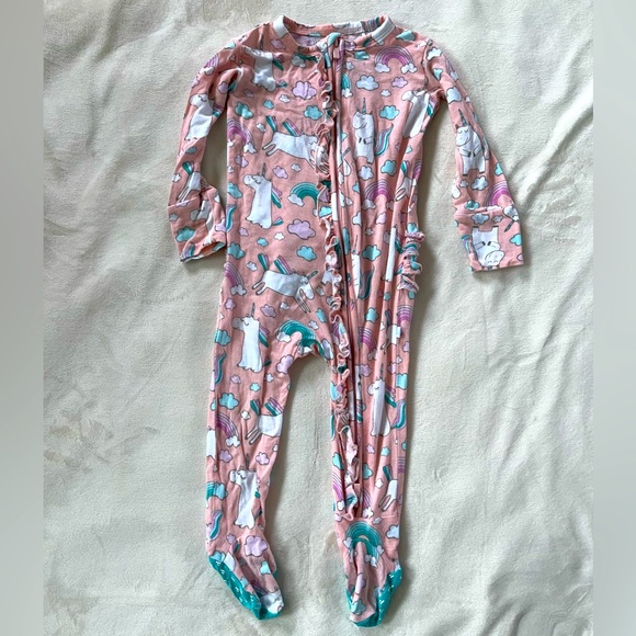 Posh Peanut Olive Footie Ruffled Zippered One Piece